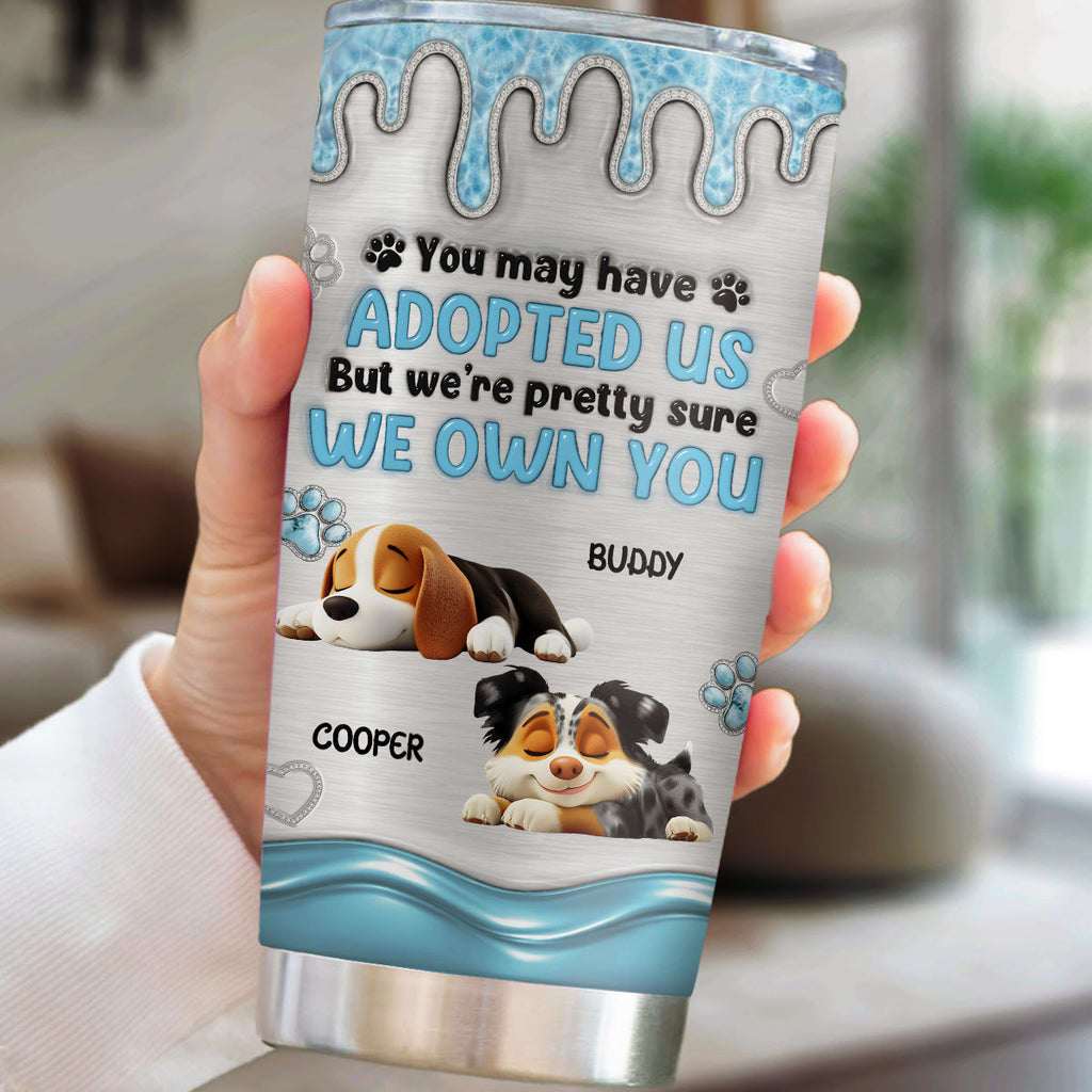 Custom Christmas Birthday Gifts For Dog Lovers • Absolutely I Own You - Personalized 3D Effect Tumbler