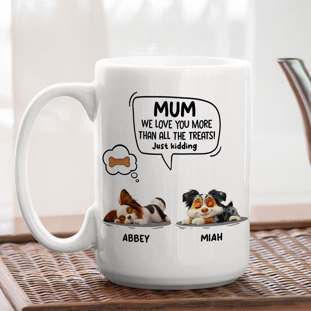 Custom Christmas Birthday Gifts For Dog Lovers • Just Kidding Cartoon - Personalized Coffee Mug