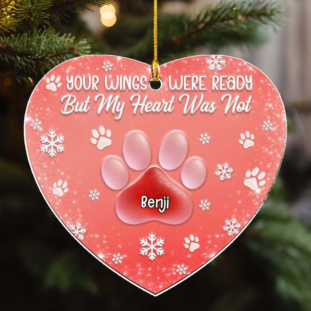 Custom Christmas Memorial Sympathy Gifts For Dogs, Cats • Just Be Here With Me - Personalized 3D Effect Acrylic Ornament