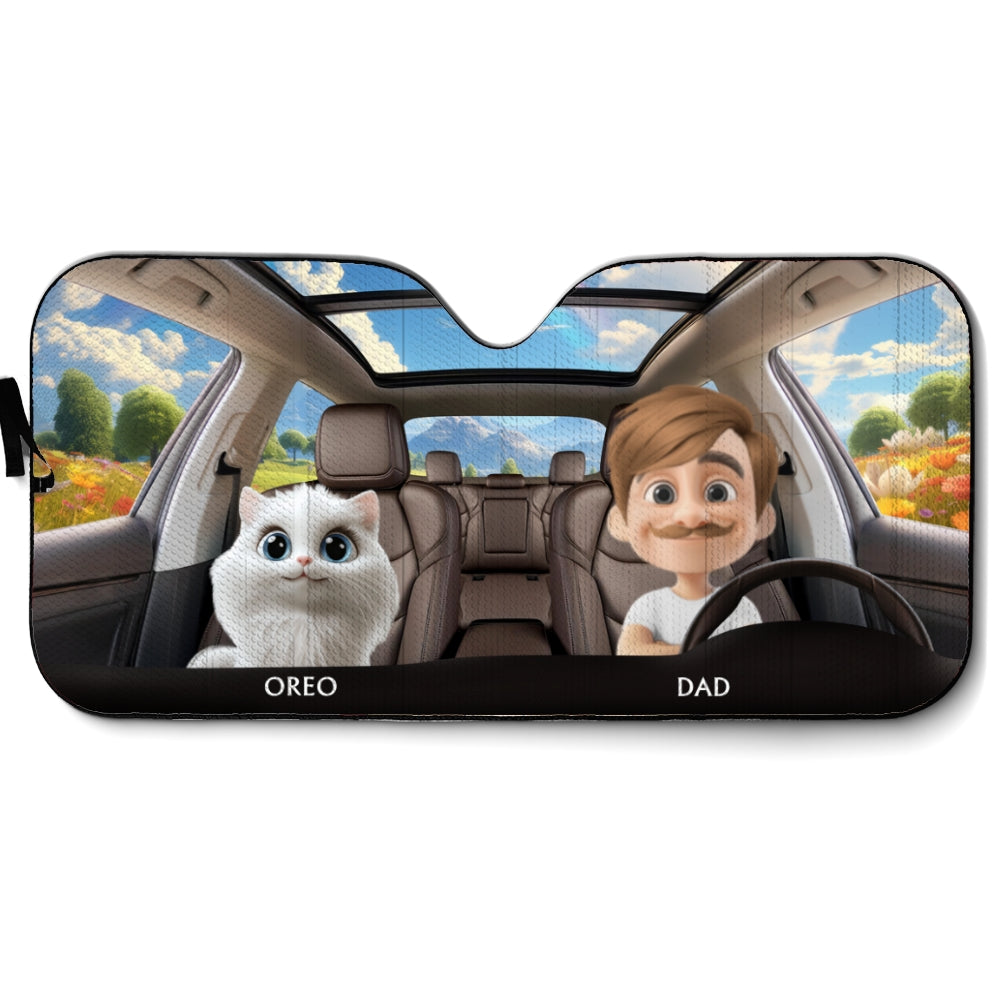 Life Is Better With My Cat - Personalized Car Sunshade