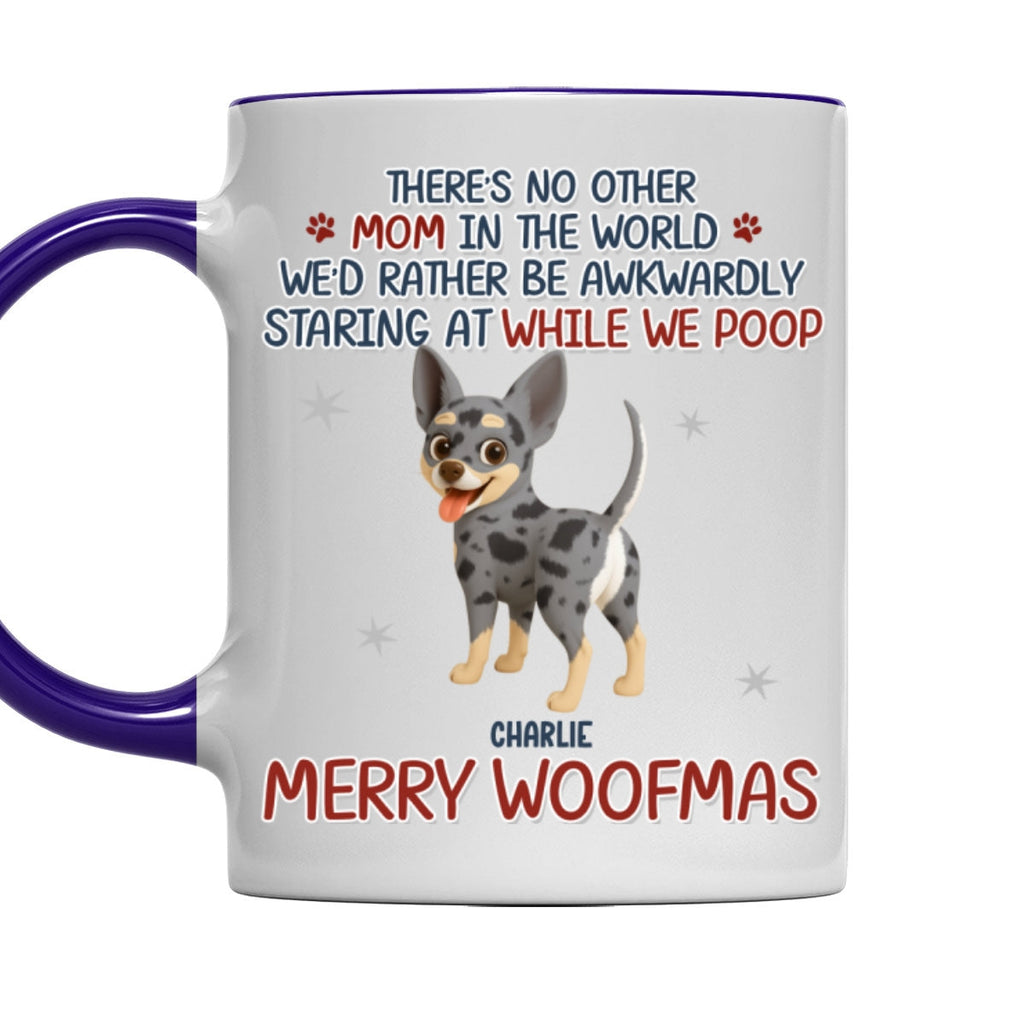 Custom Christmas Birthday Gifts For Dog Lovers • Staring At When I Poop Dog Butt - Personalized Accent Mug