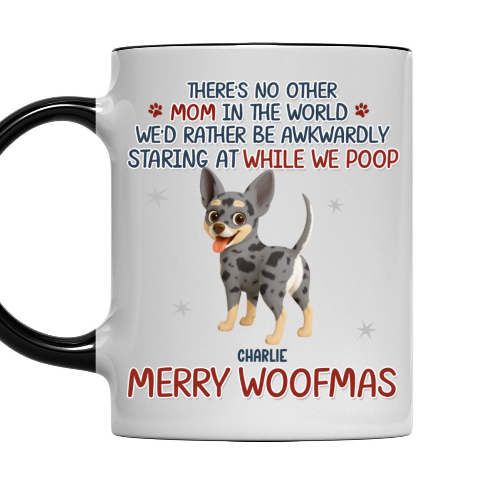 Custom Christmas Birthday Gifts For Dog Lovers • Staring At When I Poop Dog Butt - Personalized Accent Mug