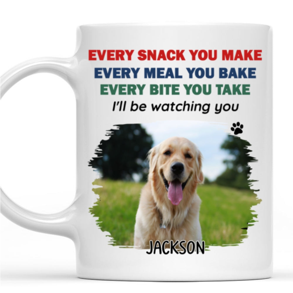 Custom Photo Christmas Birthday Gifts For Dog Lovers • Watching You Dad Mom Photo - Personalized Coffee Mug