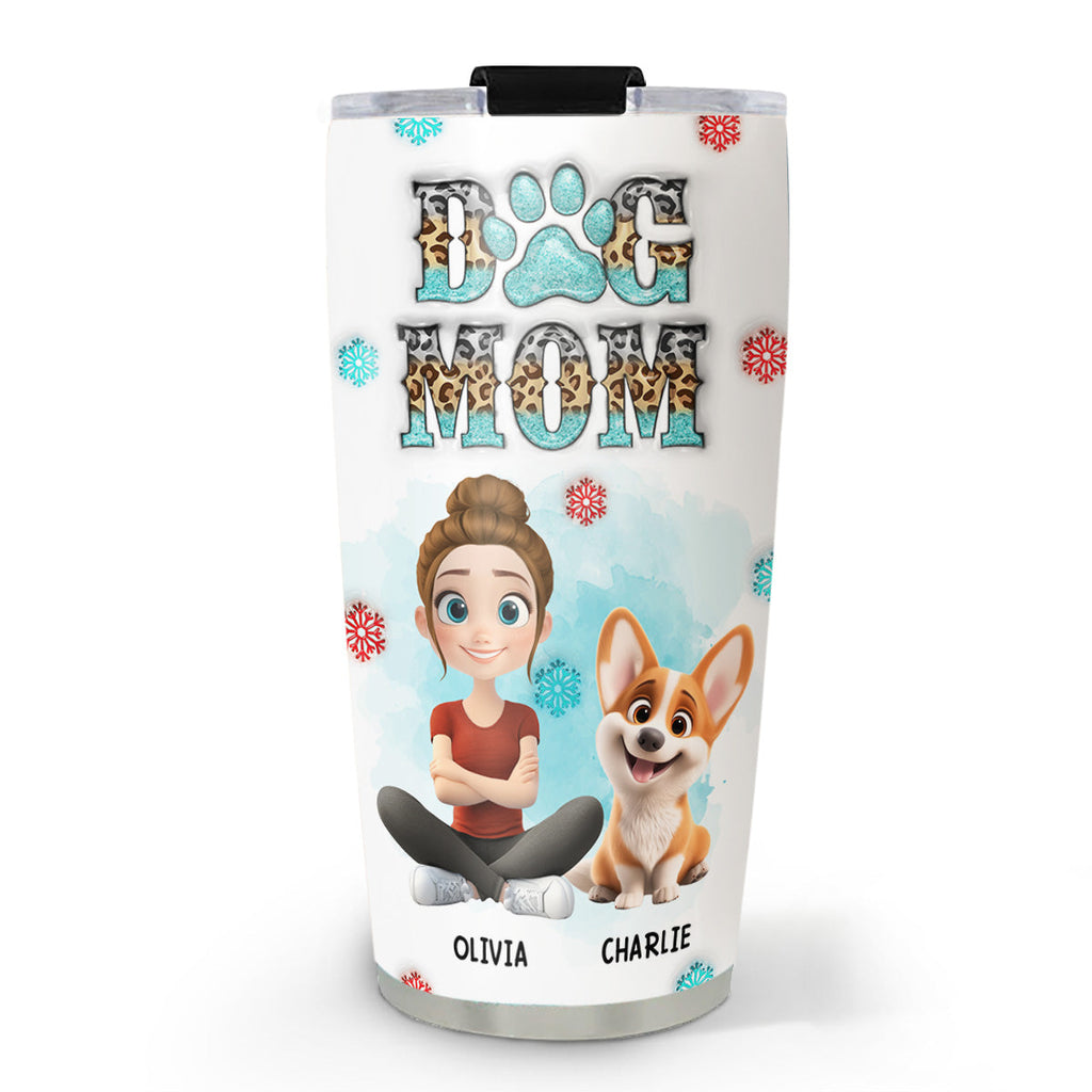 Custom Christmas Birthday Gifts For Dog Mom, Dog Lovers • Under The Winter Sky - Personalized 3D Effect Tumbler