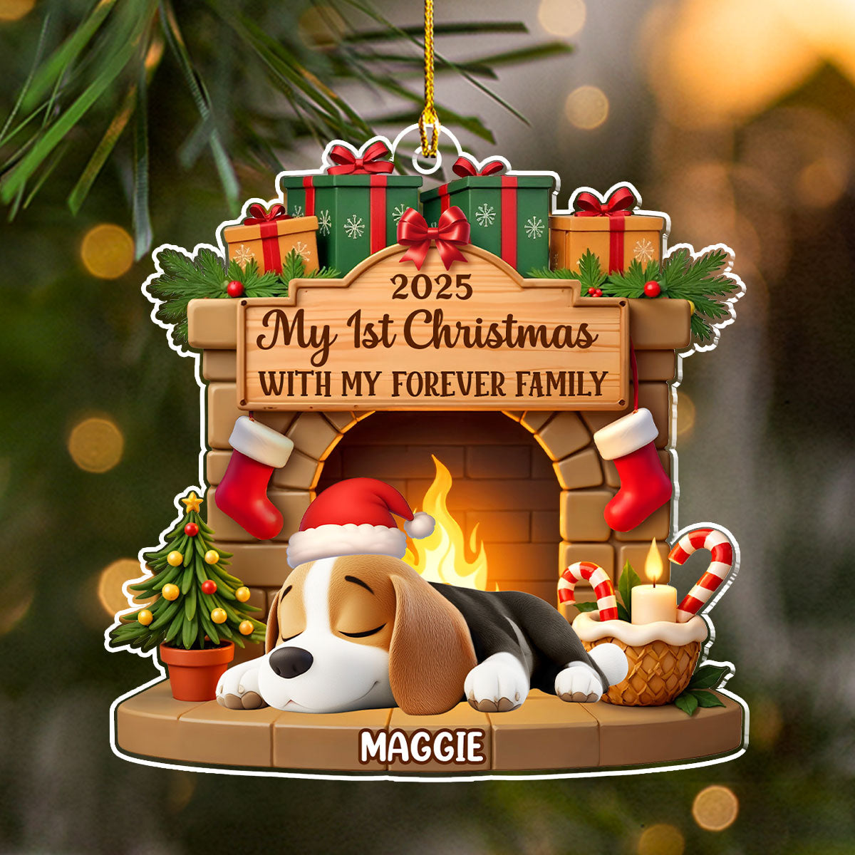 Custom Christmas Decor Home Birthday Gifts For Dog Lovers • My Forever Home - Personalized Acrylic Ornament