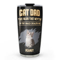Custom Photo Father's day Birthday Gifts For Cat Dad, Cat Lovers • The Snack Dealer Cat Dad Photo - Personalized Tumbler