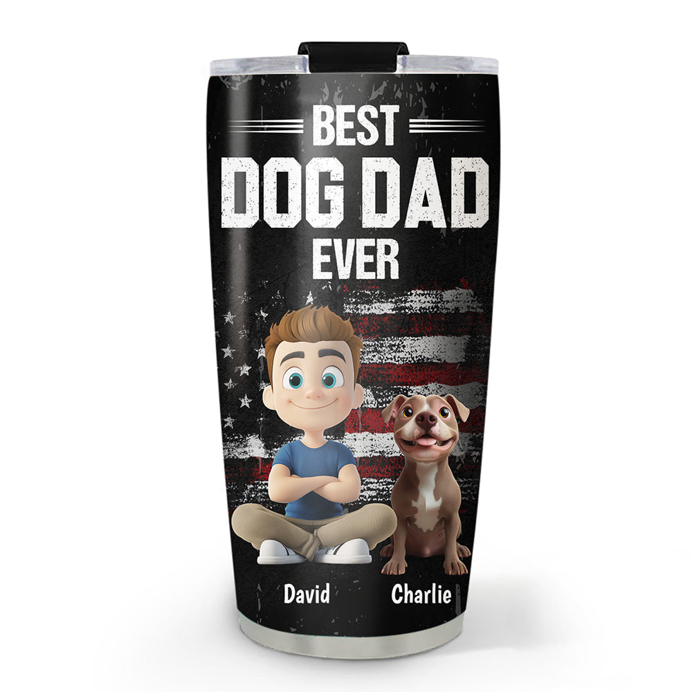 Custom Father's day Birthday Gifts For Dog Dad, Dog Lovers • American Dog Dad - Personalized Tumbler