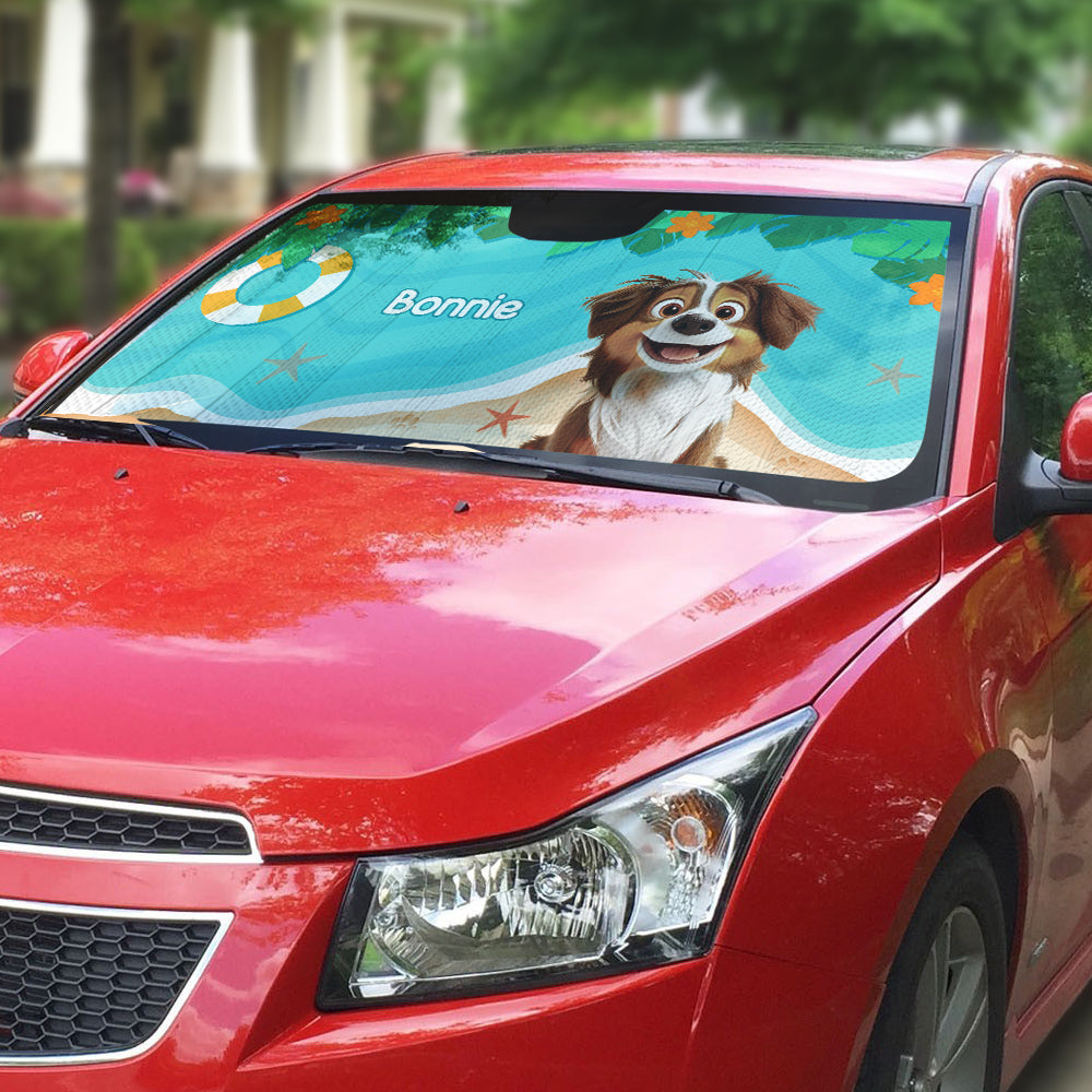 Custom Christmas Birthday Gifts Car Accessories for Dog Parents • Dog Hello Summer - Personalized Car Sunshade