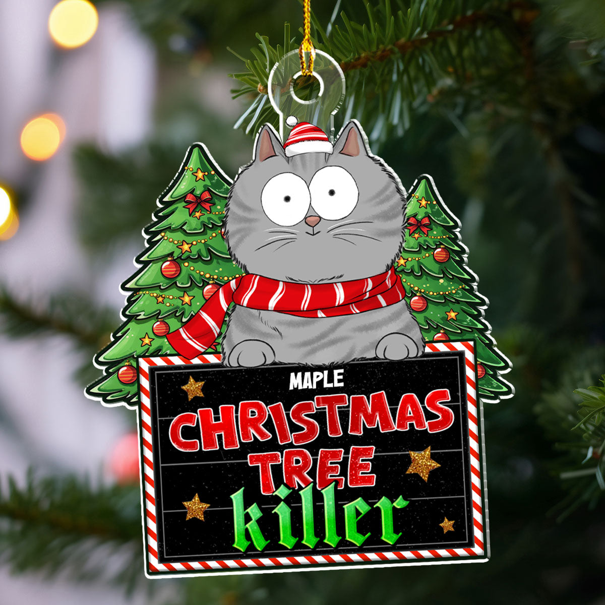 Christmas Tree Killer - Personalized Acrylic Ornament