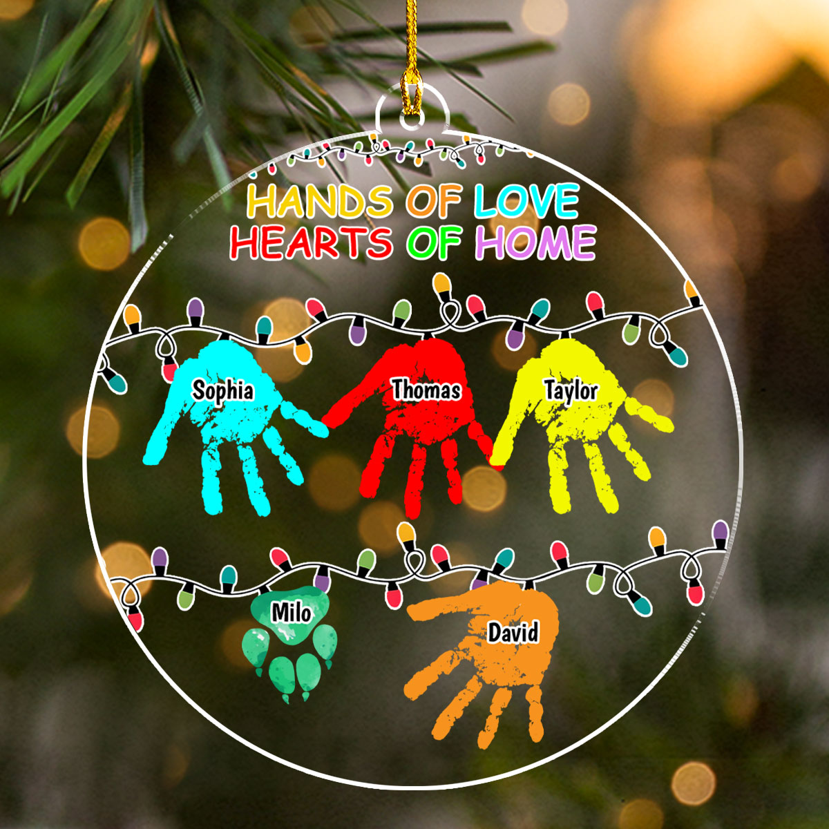 Hands Of Love - Personalized Acrylic Ornament