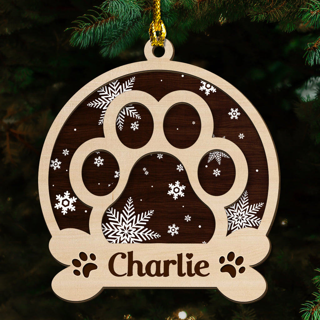 Custom Christmas Decor Home Birthday Gifts For Dog Lovers, Dog Dad And Mom • Dog Name Christmas - Personalized 2-layered Wood Ornament
