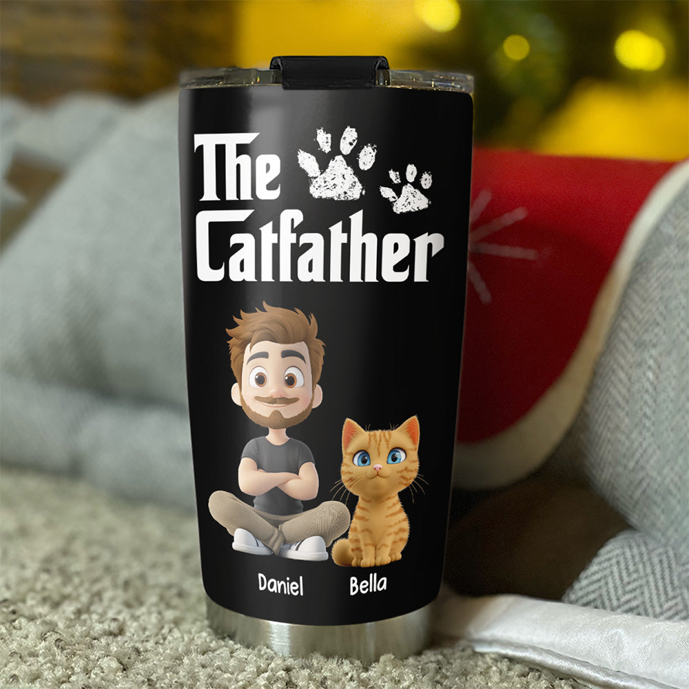 Custom Father's day Birthday Gifts For Cat Dad, Cat Lovers • Cool Cat Father - Personalized Tumbler