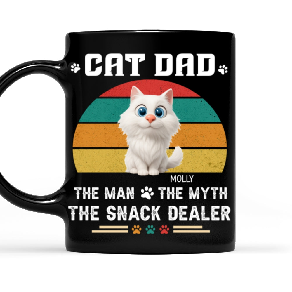 Custom Christmas Birthday Gifts For Cat Dad, Cat Lovers • Man Myth Dealer - Personalized Coffee Mug