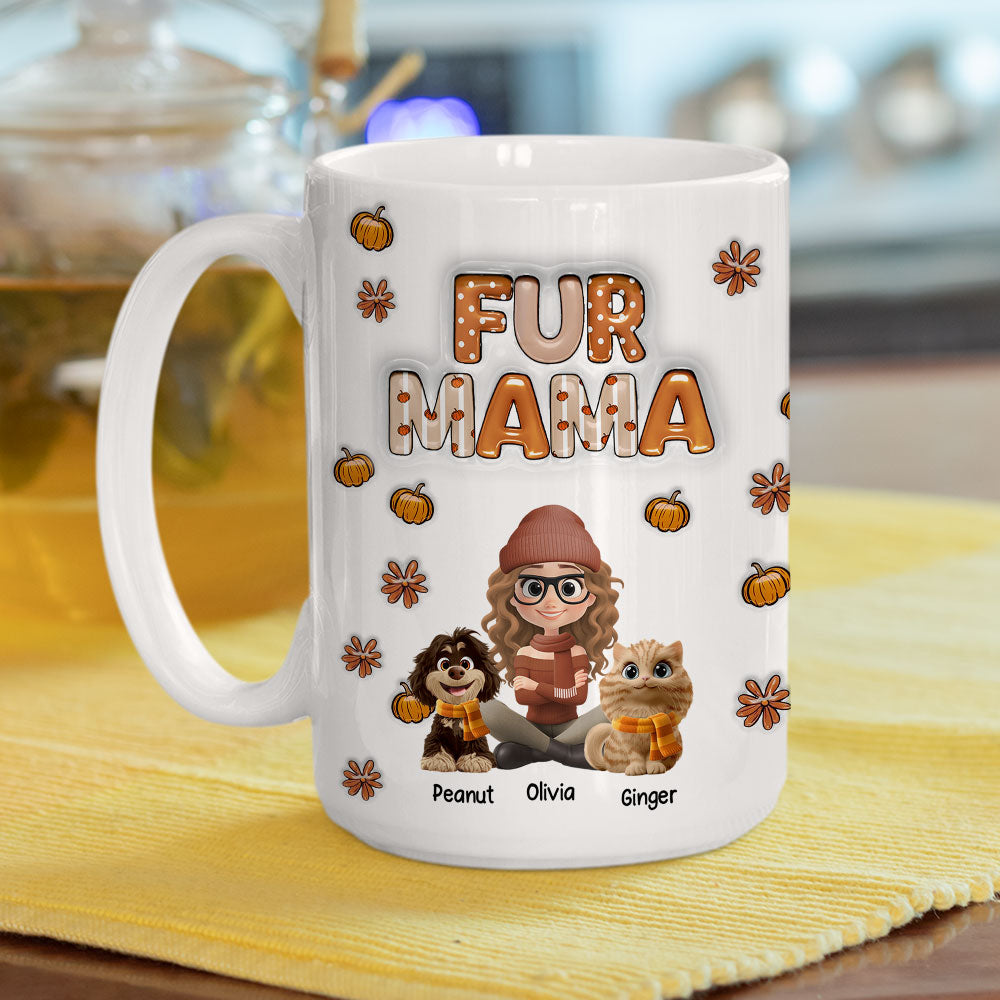 Custom Christmas Birthday Gifts For Pet Mom, Pet Lovers • Spicy Cinnamon Fur Ver - Personalized 3D Inflated Effect Mug
