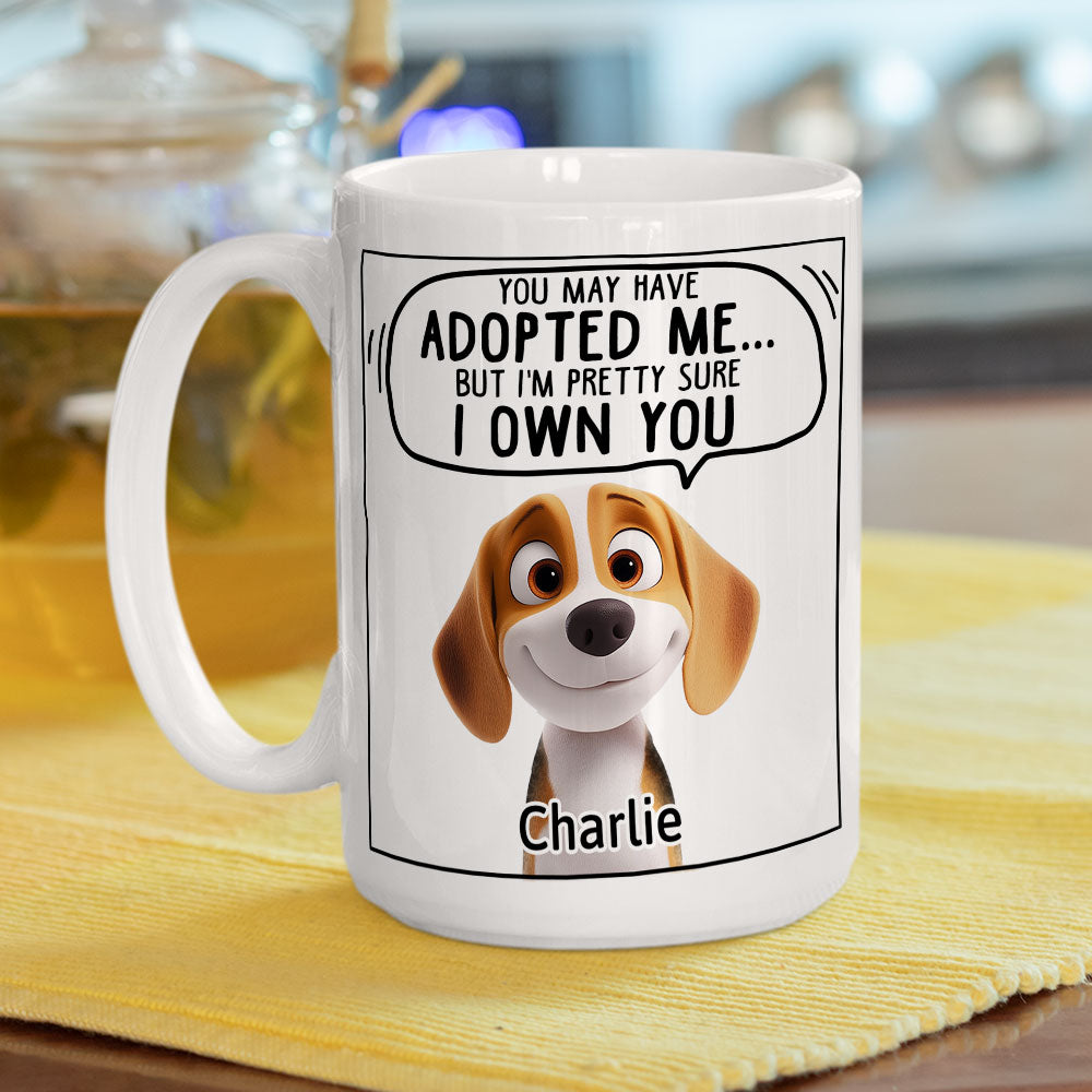 Custom Christmas Birthday Gifts For Dog Lovers • We Sure We Own You Cartoon - Personalized Coffee Mug