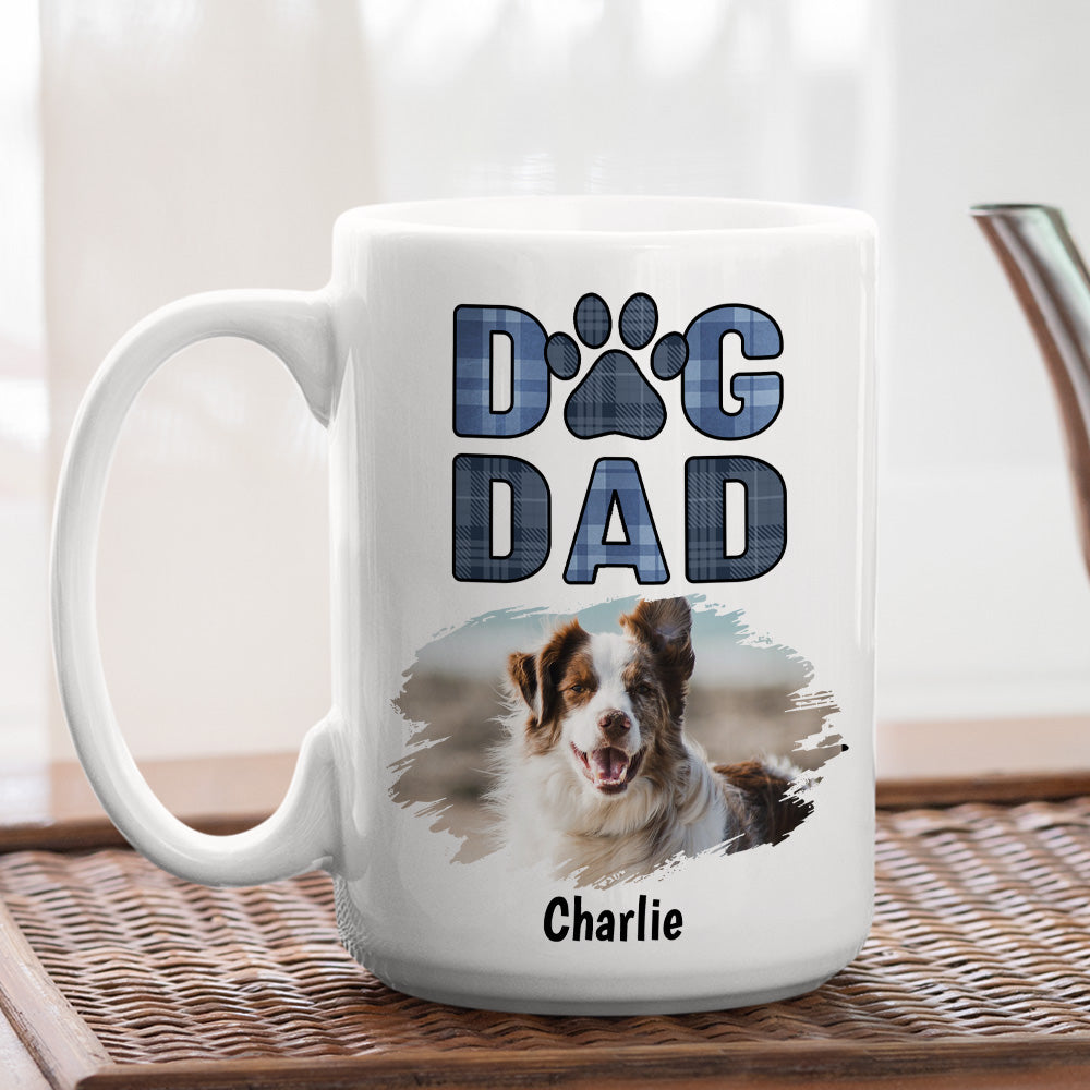 Custom Photo Father's day Birthday Gifts For Dog Dad, Dog Lovers • Best Dog Dad Photo - Personalized Coffee Mug
