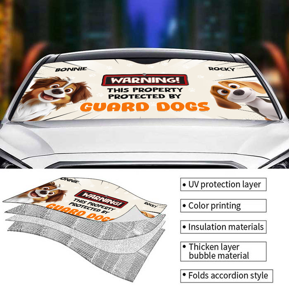 Custom Christmas Birthday Gifts Car Accessories for Dog Parents • Double The Trouble - Personalized Car Sunshade