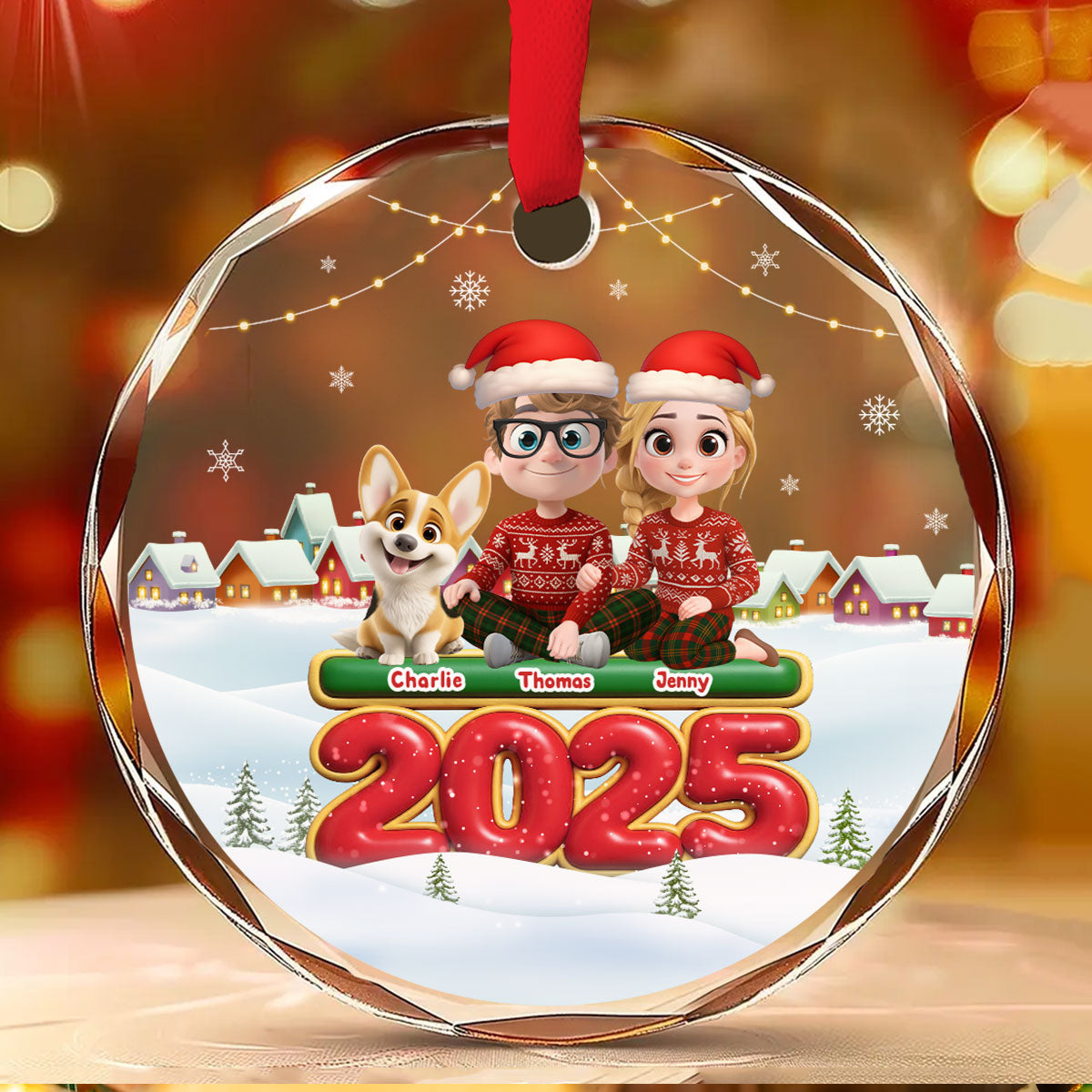 Custom Christmas Decor Home Birthday Gifts For Dog Lovers • We And Our Dog - Personalized Glass Ornament