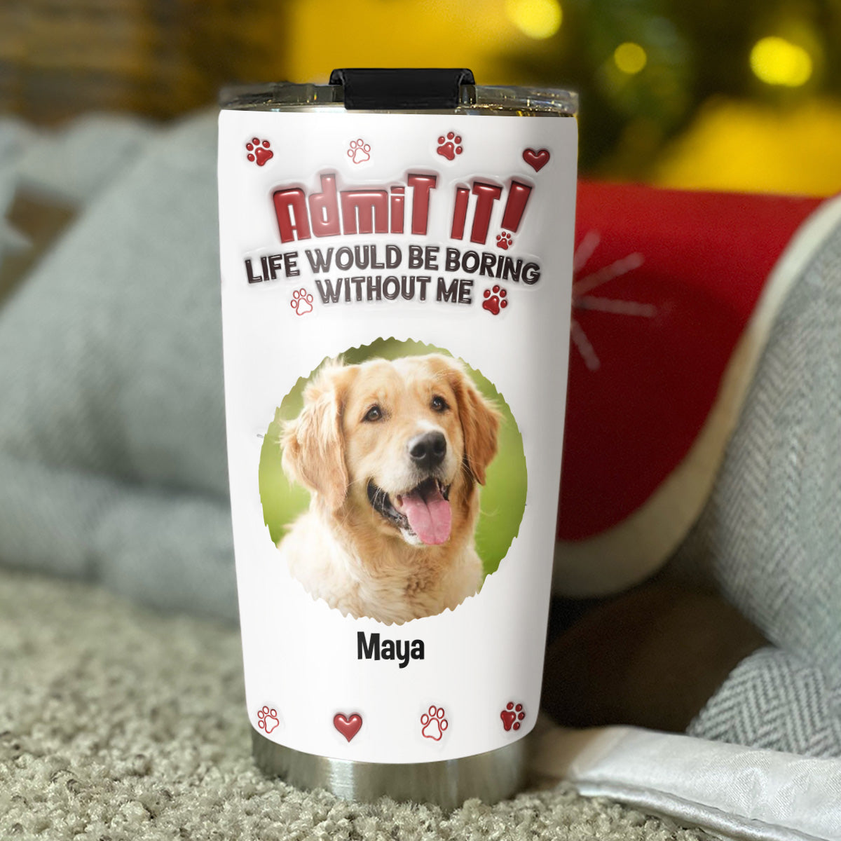 Custom Photo Mother's day Birthday Gifts For Dog Mom, Dog Lovers • Accept It Mom Dad Photo - Personalized 3D Inflated Effect Tumbler