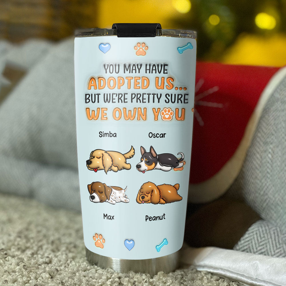 Custom Mother's day Birthday Gifts For Pet Mom, Pet Lovers • Adopted Me - Personalized 3D Inflated Effect Tumbler