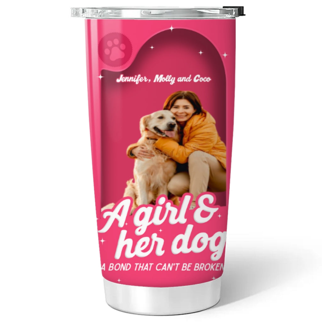 Custom Photo Christmas Birthday Gifts For Dog Mom, Dog Lovers • Us In The Box Photo Version 2 - Personalized 3D Effect Tumbler