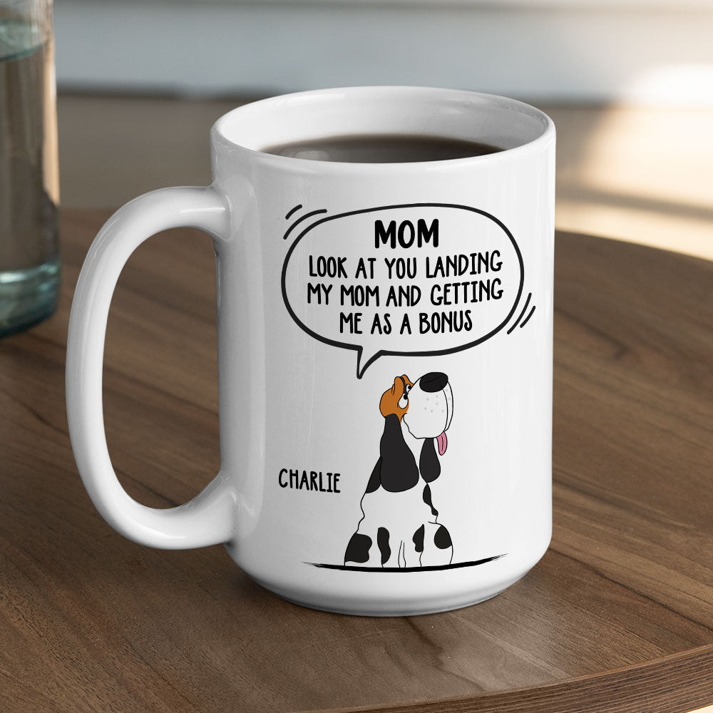 Custom Christmas Birthday Gifts For Dog Dad, Dog Lovers • Getting Me As A Bonus - Personalized Coffee Mug