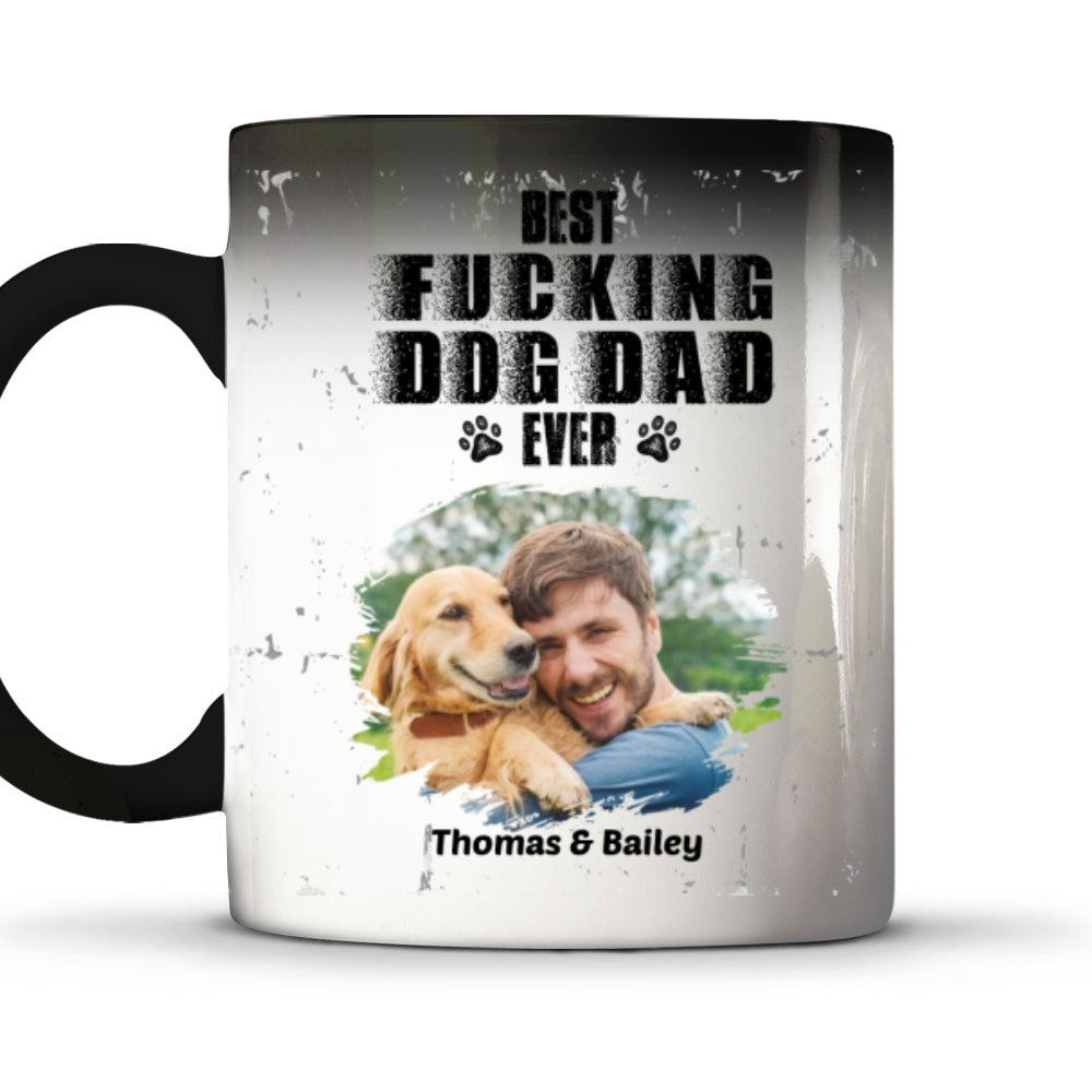 Custom Photo Father's day Birthday Gifts For Dog Dad, Dog Lovers • Best Dad Ever Photo - Personalized Color Changing Mug