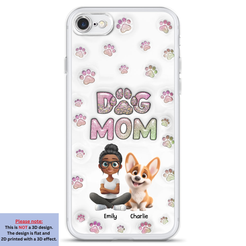 Dog Mom Lovely Chibi - Personalized 3D Inflated Effect Phone Case