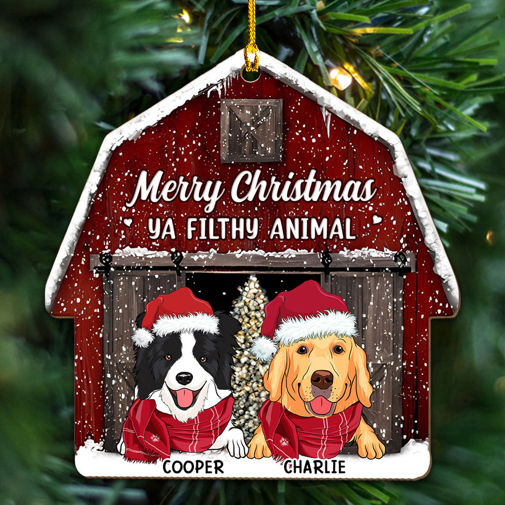 Custom Christmas Decor Home Birthday Gifts For Dog Lovers • A Furry Little Christmas - Personalized Wood Ornament