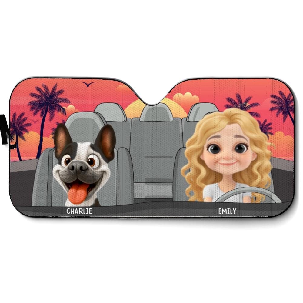 Trip With My Dogs - Personalized Car Sunshade