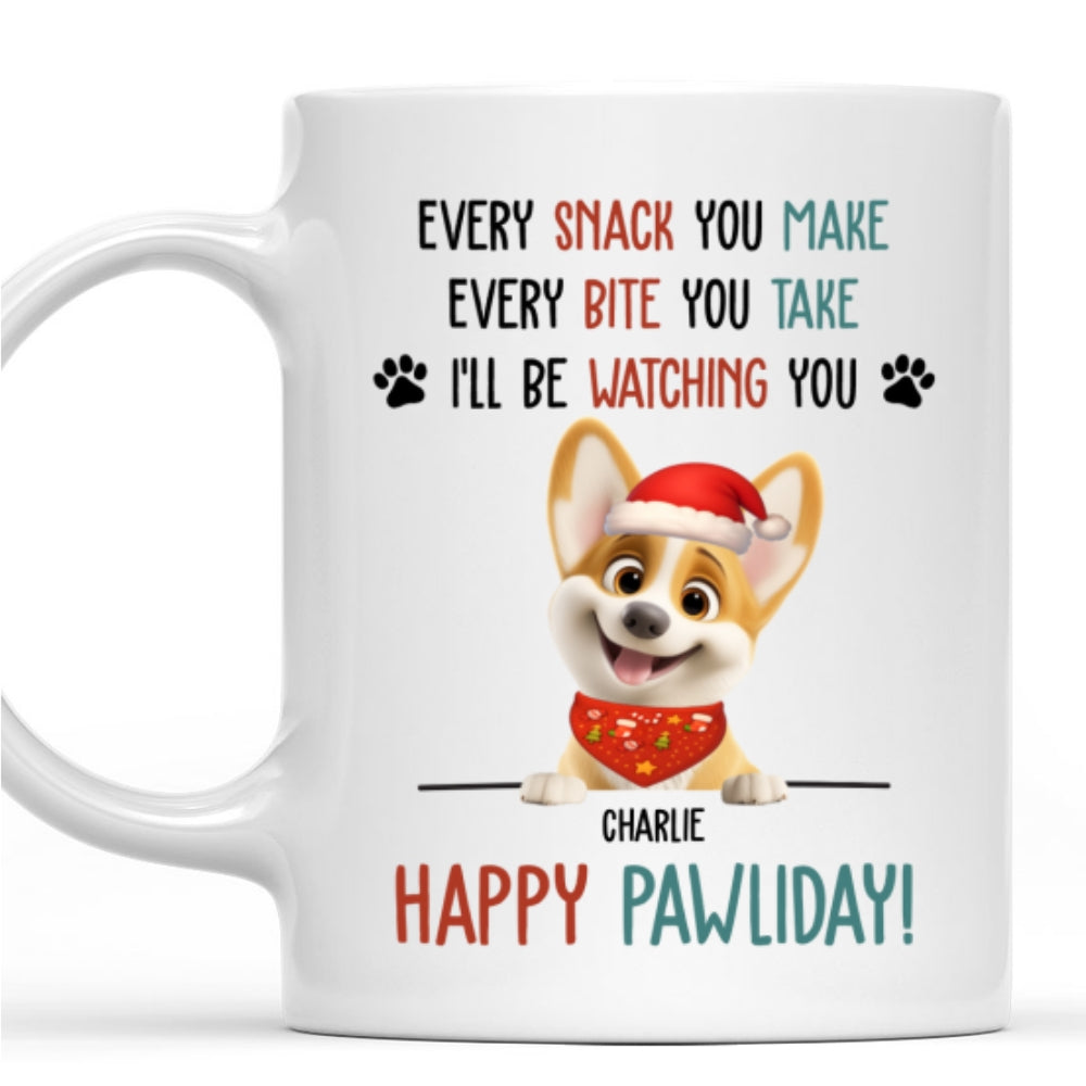 Custom Christmas Birthday Gifts For Dog Lovers • Cartoon Dog Pawliday - Personalized Coffee Mug
