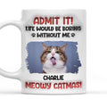 Custom Photo Mother's day Birthday Gifts For Cat Mom, Cat Lovers • Admit It Cat Christmas Photo - Personalized 3D Inflated Effect Mug