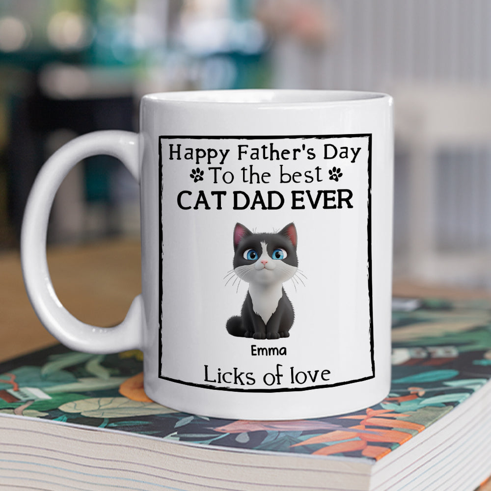 Custom Mother's Father's day Birthday Gifts For Cat Lovers • Licks Of Love Cat Ver - Personalized Coffee Mug