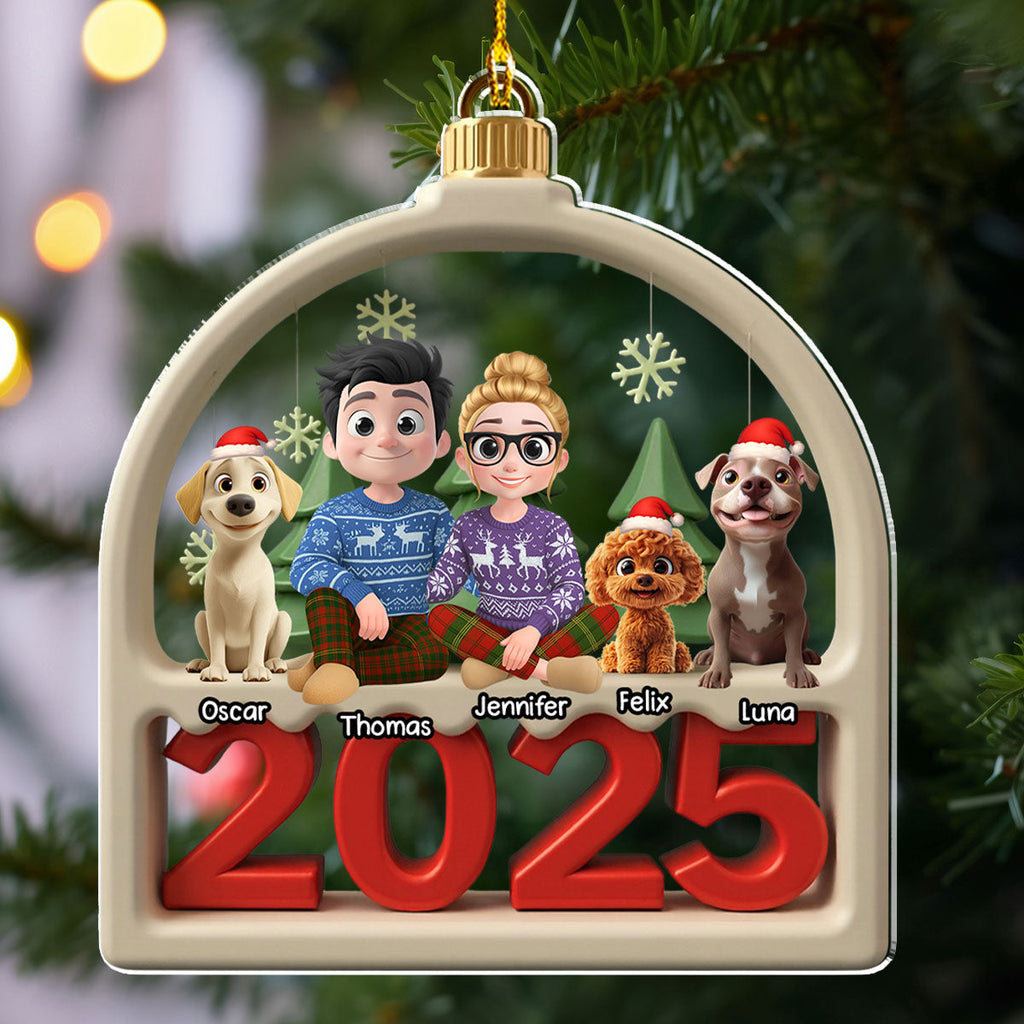 Custom Christmas Decor Home Birthday Gifts For Dog Lovers • Family Furry And Paws - Personalized Acrylic Ornament