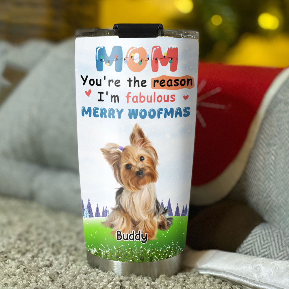 Custom Photo Christmas Birthday Gifts For Dog Mom, Dog Lovers • You Are Absolutely The Reason Photo - Personalized Tumbler