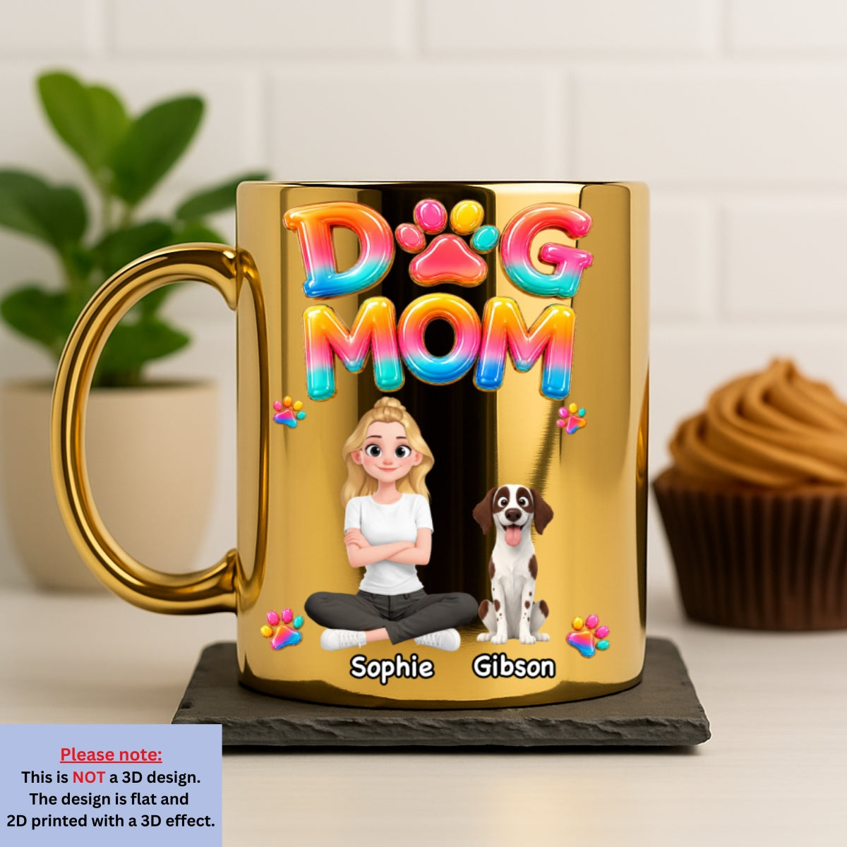 Custom Christmas Birthday Gifts For Dog Mom, Dog Lovers • Golden Dog Mom Era - Personalized Metallic Mug