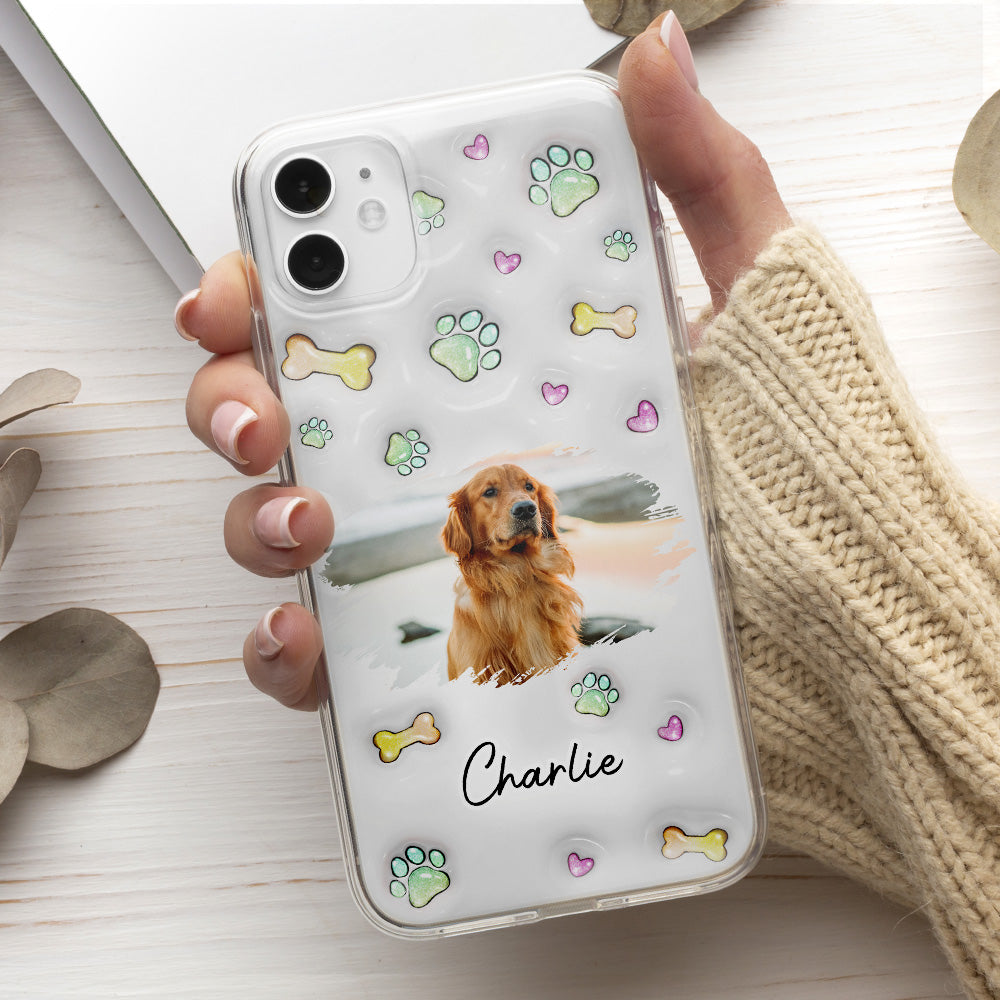 Lovely Human And Her Dogs Photo - Personalized 3D Inflated Effect Phone Case