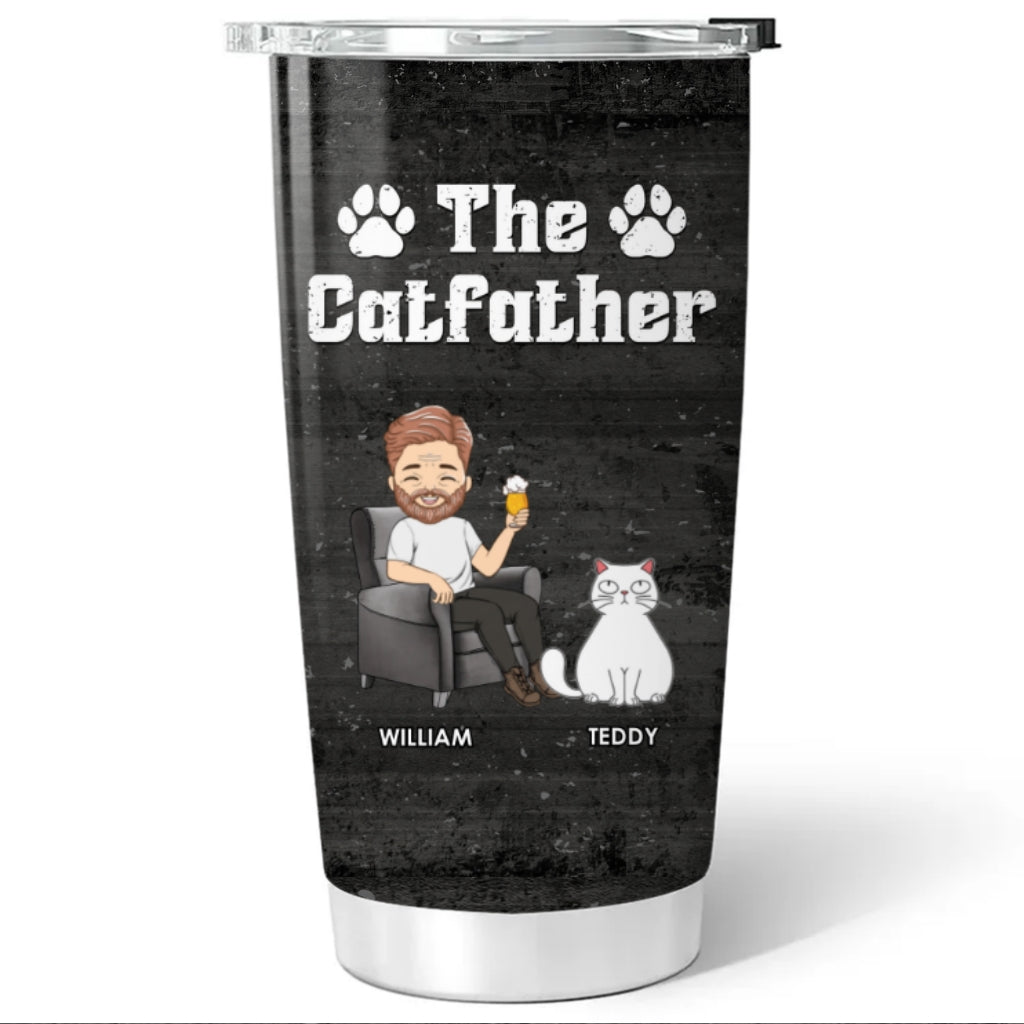 Custom Father's day Birthday Gifts For Cat Dad, Cat Lovers • The Cat Father - Personalized Tumbler