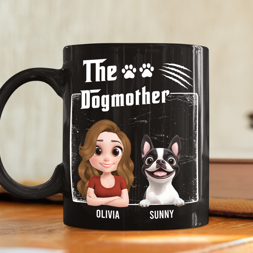 Custom Christmas Birthday Gifts For Dog Mom, Dog Lovers • The Dogmother Dark Ver - Personalized Coffee Mug