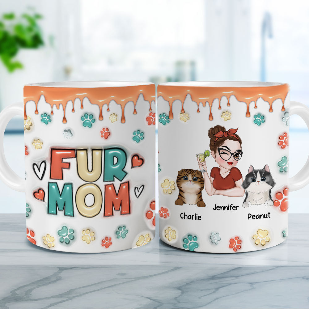 Custom Mother's day Birthday Gifts For Dog Mom, Dog Lovers • Mom Of Pets Version 2 - Personalized 3D Inflated Effect Mug