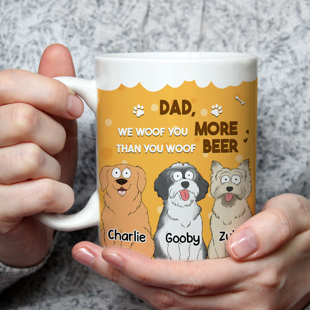 Custom Christmas Birthday Gifts For Dog Lovers • More Than You Woof Beer - Personalized Coffee Mug