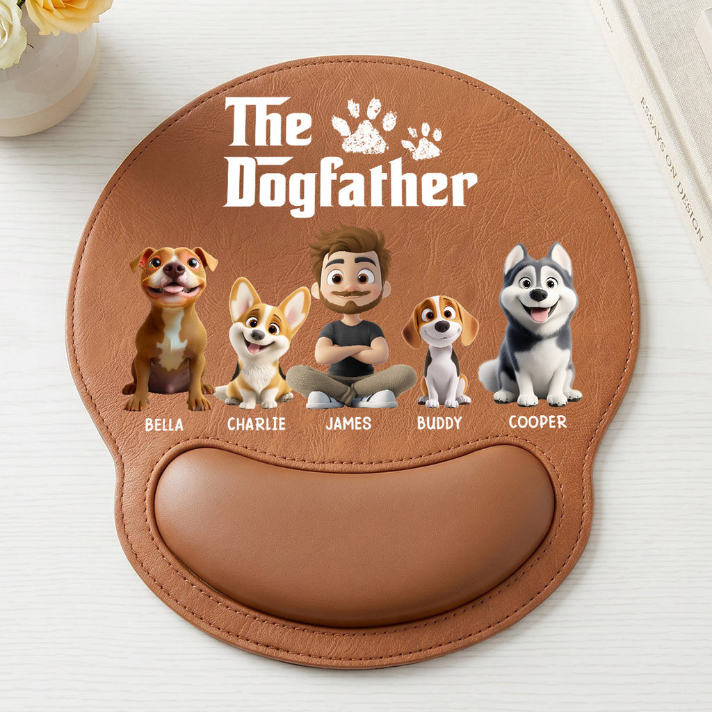 The Dogfather - Personalized Leather Mouse Pad