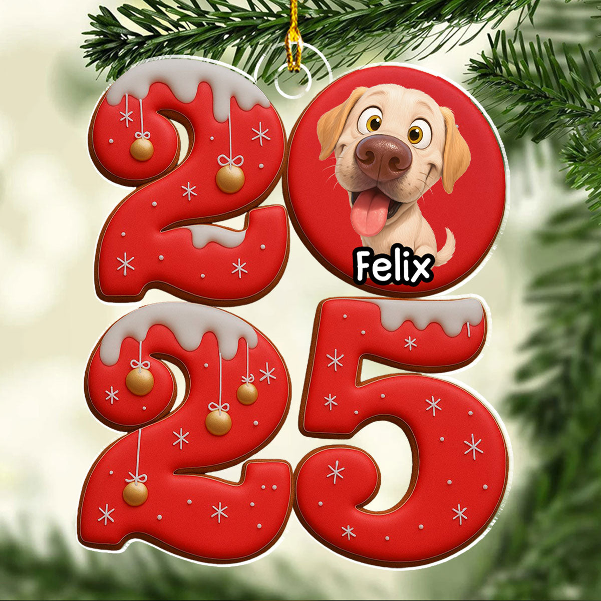 Custom Christmas Decor Home Birthday Gifts For Dog Mom, Dog Lovers • Another Year With You - Personalized Acrylic Ornament