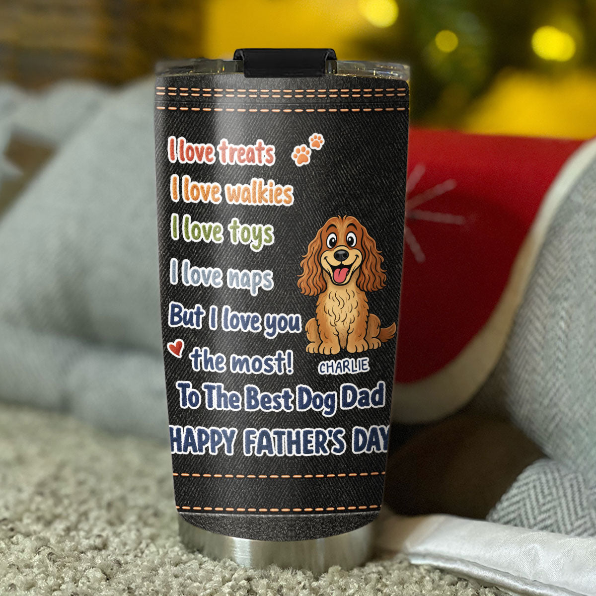 Custom Father's day Birthday Gifts For Dog Dad, Dog Lovers • Dog Dad Better Than Treats - Personalized Tumbler