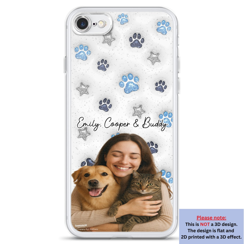 Fur Mom Dad Blue Star Photo - Personalized 3D Inflated Effect Phone Case