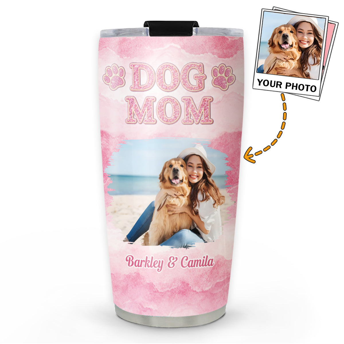 Custom Photo Christmas Birthday Gifts For Dog Mom, Dog Lovers • My Favorite One Photo - Personalized 3D Effect Tumbler