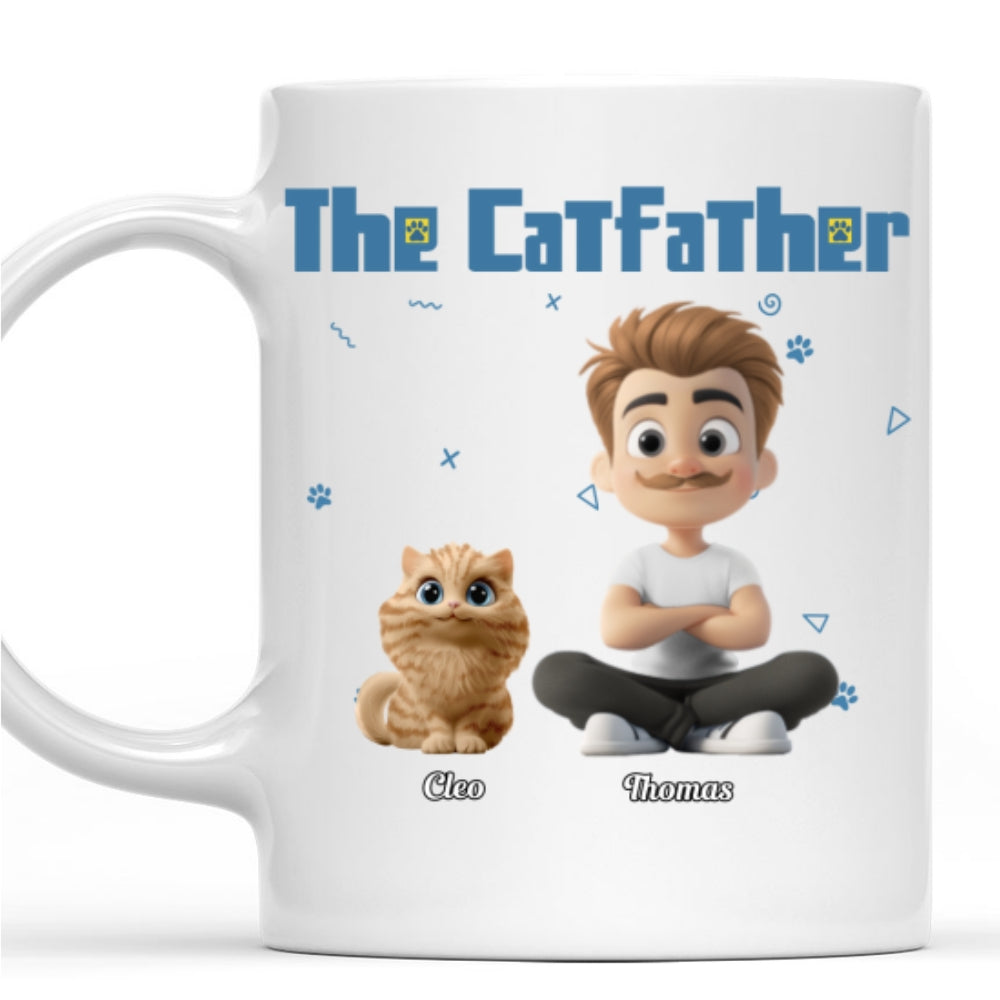 Custom Christmas Birthday Gifts For Cat Dad, Cat Lovers • I Am The Catfather - Personalized Coffee Mug