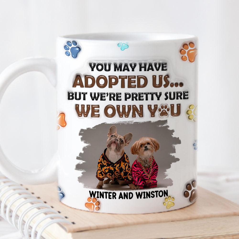 Custom Photo Christmas Birthday Gifts For Dog Lovers • We Own You Photo - Personalized 3D Inflated Effect Mug