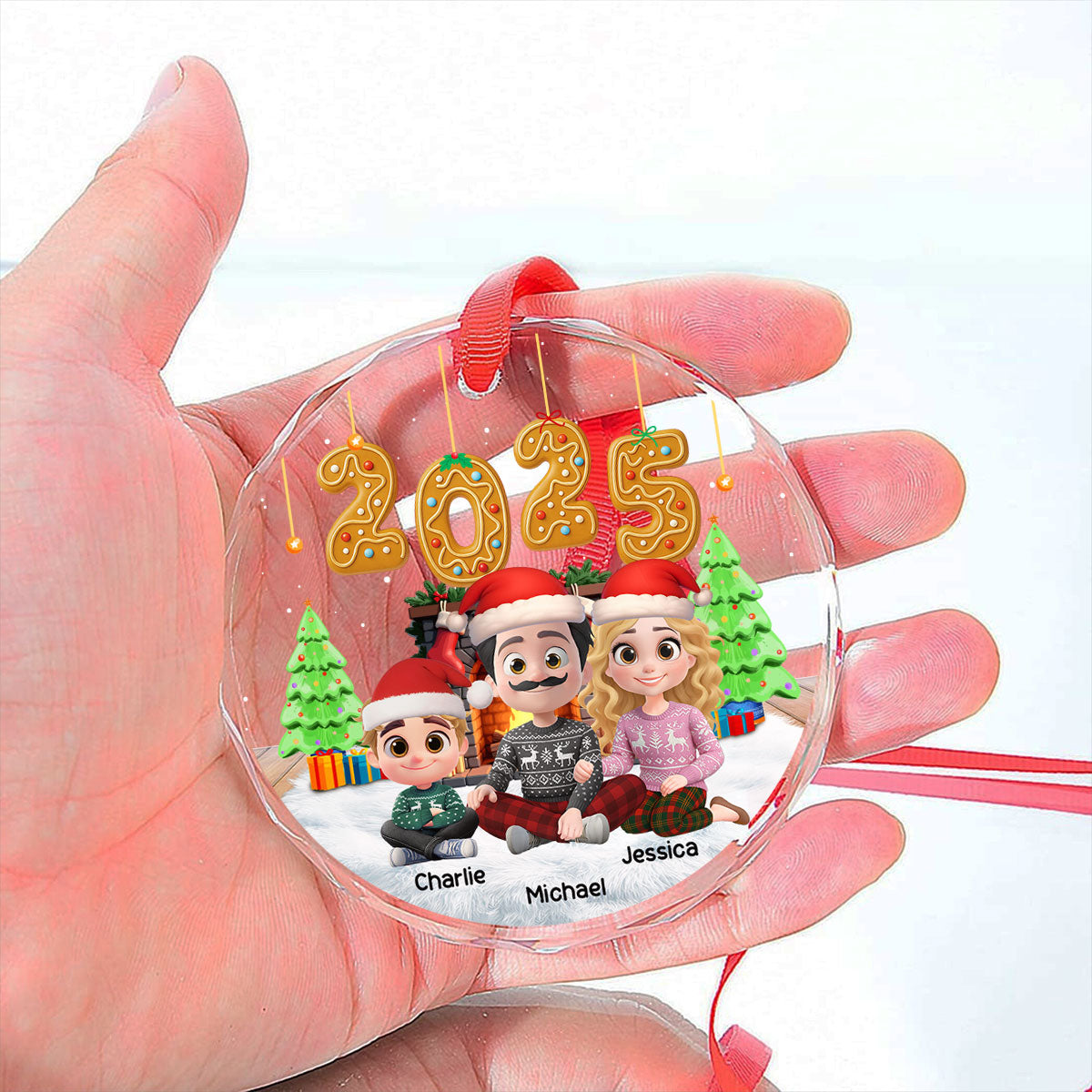 Custom Christmas Decor Home Birthday Gifts For Dog Lovers • Family Of The Year - Personalized Glass Ornament