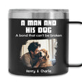 Custom Photo Father's day Birthday Gifts For Dog Dad, Dog Lovers • Best Dad Ever Photo - Personalized 14oz Stainless Steel Tumbler With Handle
